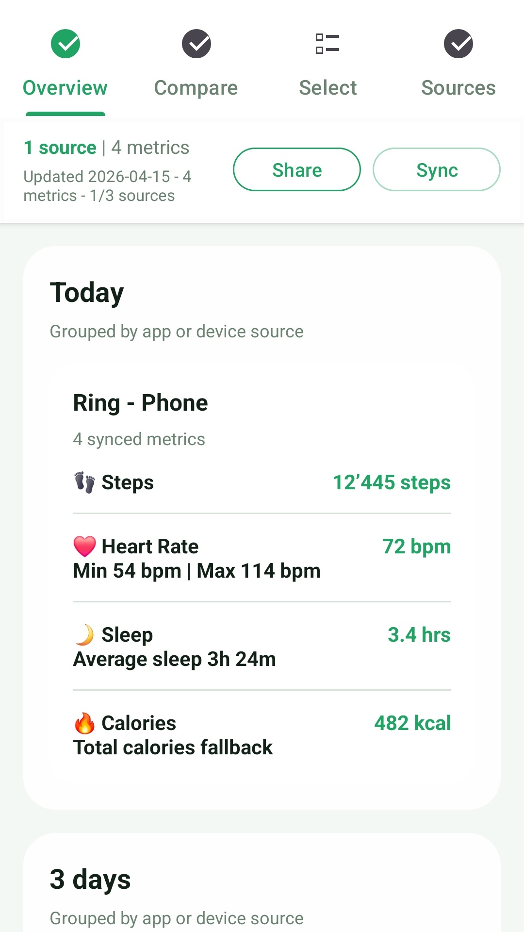 HealthCompare Detailansicht